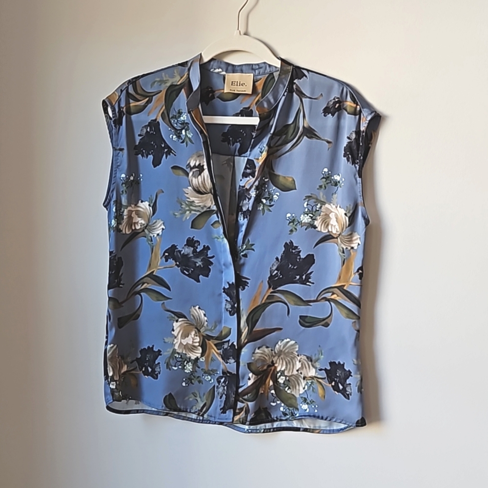 Elie Tahari Floral Sleeveless Blouse (XS)